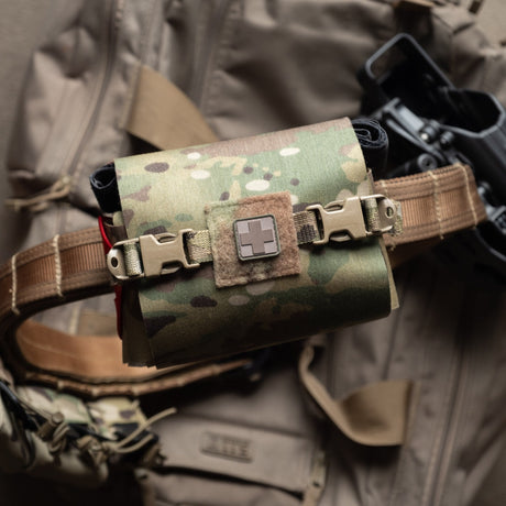 Multicam S.P.E.A.R. IFAK mounted on a battle belt