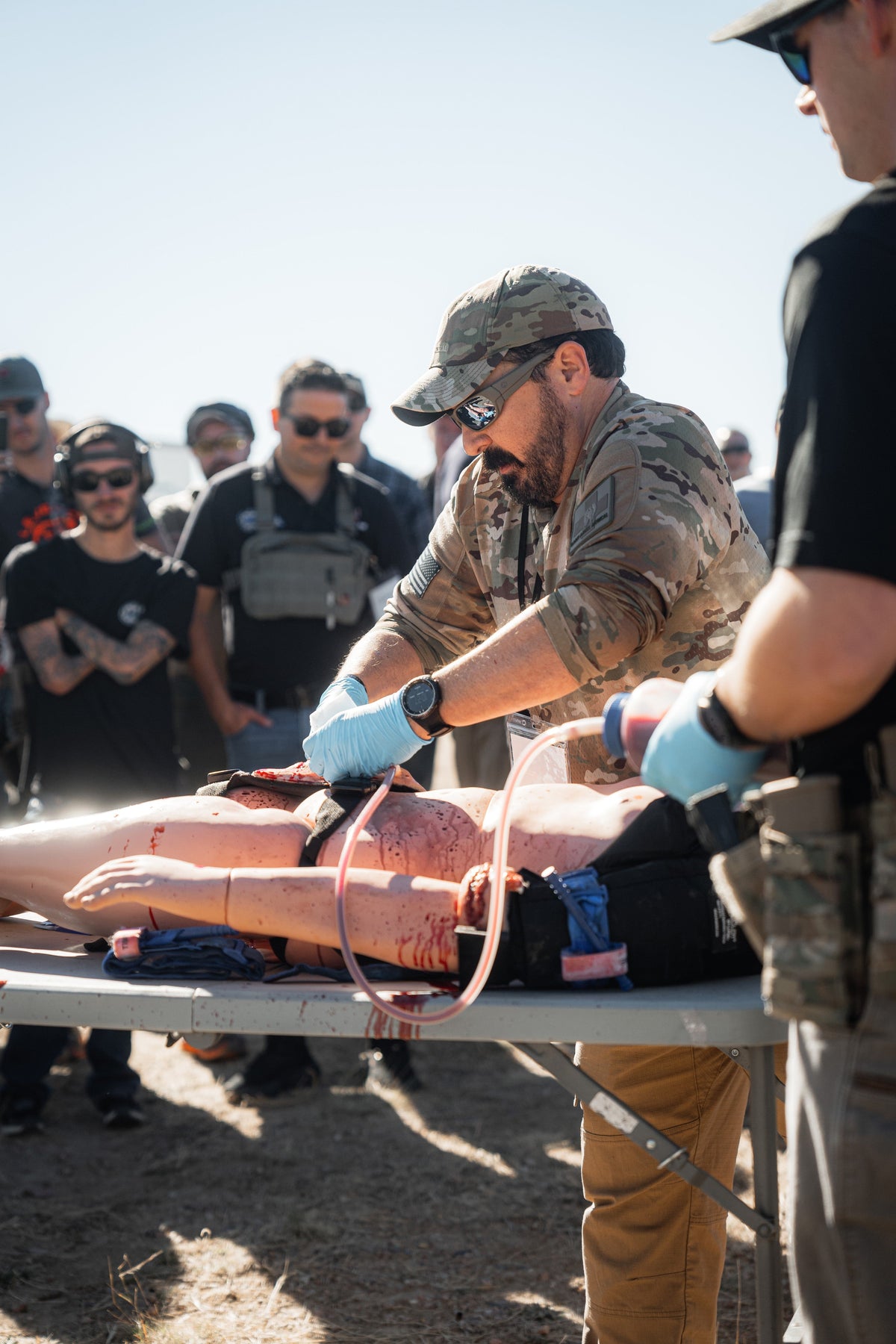 Direct Action Response Training class watching a live demonstration
