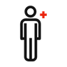Person with medical cross icon