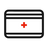 Payment card with medical cross icon