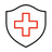 Shield with medical cross icon