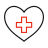 Heart with medical cross icon
