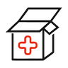 Open box with medical cross icon