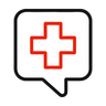 Message bubble with medical cross icon